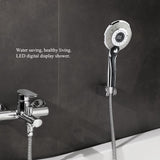 3 Spraying Mode Digital Display Handheld Shower Head with 3-color Temperature Control LED Light