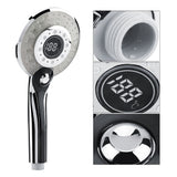 3 Spraying Mode Digital Display Handheld Shower Head with 3-color Temperature Control LED Light