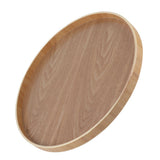 Round Shape Solid Wood Tea Coffee Snack Food Meals Serving Tray Plate Restaurant Trays Wooden