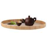 Round Shape Solid Wood Tea Coffee Snack Food Meals Serving Tray Plate Restaurant Trays Wooden