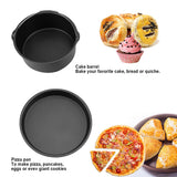 8''3 in 1 Multifunctional Air Fryer Accessories Set Bread Shelf Cake Barrel Pizza Pan(Black) In Australia - Darrahopens