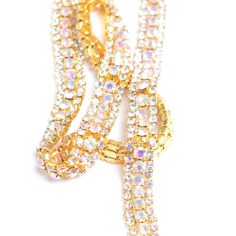 3 Rows Diamond Mesh Wrap Roll Sparkle Crystal Rhinestone Ribbon Wedding Dress Decoration In Australia - Darrahopens