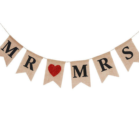 Burlap Banner Hanging Flags for Party Wedding Bridal Proposal Decoration In Australia - Darrahopens