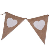 LOVE Triangle Linen Hanging Flags Heart shaped Banner Bunting for Wedding Decoration In Australia - Darrahopens