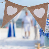 LOVE Triangle Linen Hanging Flags Heart shaped Banner Bunting for Wedding Decoration In Australia - Darrahopens