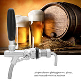 G5/8 Chrome Plating Stainless Steel Adjustable Beer Dispenser Tap Faucet for Home Bar(Silver)