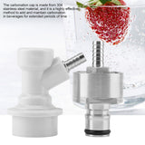 Homebrew Stainless Carbonation Cap Carbonator with Liquid Ball Lock Disconnect 1/4" Barb Hot