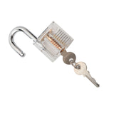 Padlock Set Pick Cutaway Practice Lock With Key Removing Hook Kit Tool Transparent