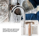 Padlock Set Pick Cutaway Practice Lock With Key Removing Hook Kit Tool Transparent
