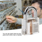 Padlock Set Pick Cutaway Practice Lock With Key Removing Hook Kit Tool Transparent