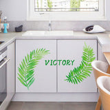 Modern Fresh Style Nordic Leaves Pattern Decoration Wall Sticker for Bedroom Living Room