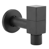 Black Brass Square Washing Machine Faucet Wall Mount Laundry Cold Water Tap(Mop Pool)