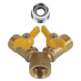 G1/2 Brass Garden Irrigation 2 Way Double Tap Hose Adapter Dual Faucet Connector In Australia - Darrahopens