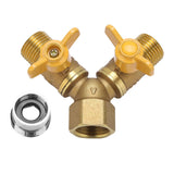 G1/2 Brass Garden Irrigation 2 Way Double Tap Hose Adapter Dual Faucet Connector In Australia - Darrahopens