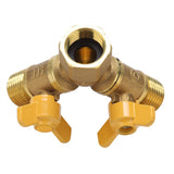 G1/2 Brass Garden Irrigation 2 Way Double Tap Hose Adapter Dual Faucet Connector In Australia - Darrahopens