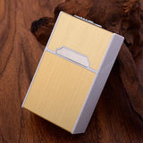 Electric Rechargeable Cigarette Case Lighter Windproof Flameless Ignition Gift Gold In Australia - Darrahopens