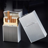 Electric Rechargeable Cigarette Case Lighter Windproof Flameless Ignition Gift Silver