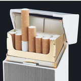 Electric Rechargeable Cigarette Case Lighter Windproof Flameless Ignition Gift Silver