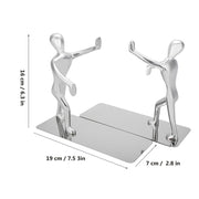 1 Pair Kung Fu People Shape Bookends Students Book Stand for School Home Table Decoration