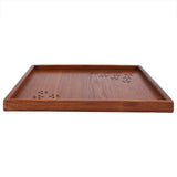 Traditional Wooden Tea Plate Coffee Fruits Snacks Serving Tray Dish for Home Restaurant 34*34cm In Australia - Darrahopens