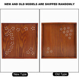 Traditional Wooden Tea Plate Coffee Fruits Snacks Serving Tray Dish for Home Restaurant 34*34cm