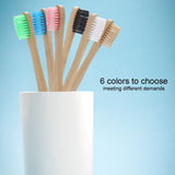 Bamboo Toothbrush Biodegradable Soft Eco friendly Nylon Bristles 6 Colors Toothbrushes(khaki)