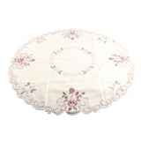 Round Red Floral Flower Embroidered Table Runner Tablecloth Cutwork Table Party Decor 85cm In Australia - Darrahopens