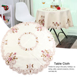 Round Red Floral Flower Embroidered Table Runner Tablecloth Cutwork Table Party Decor 85cm In Australia - Darrahopens