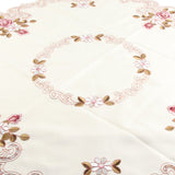 Round Red Floral Flower Embroidered Table Runner Tablecloth Cutwork Table Party Decor 85cm