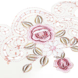 Round Red Floral Flower Embroidered Table Runner Tablecloth Cutwork Table Party Decor 85cm