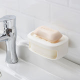 Nail free Wall Hanging Soap Case Holder Soap Container Self Draining for Bathroom Kitchen 02#
