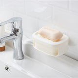 Nail free Wall Hanging Soap Case Holder Soap Container Self Draining for Bathroom Kitchen 02#