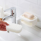 Nail free Wall Hanging Soap Case Holder Soap Container Self Draining for Bathroom Kitchen 02#