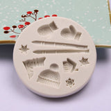 Christmas Style Series Chocolate Mould Deer Pine Cone Bear DIY Silicone Cake Mold 01#