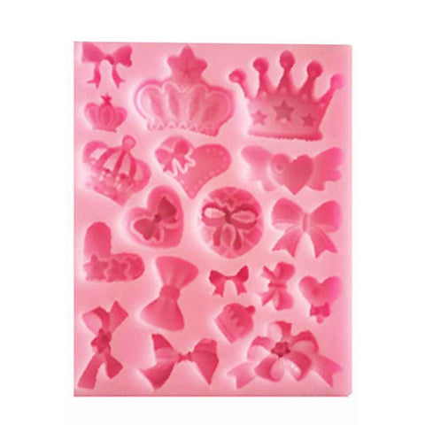 Crown Bowknot Soap Mould Fondant Cake Decoration Mold Silicone DIY Baking Tool In Australia - Darrahopens