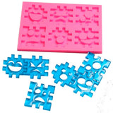 Smile Face Jigsaw Fondant Cake Decoration Mold Silicone DIY Baking Tool