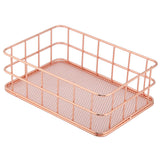 Rose Gold Iron Storage Basket Organizer Storage Holder Desktop Decor (C) In Australia - Darrahopens