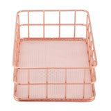 Rose Gold Iron Storage Basket Organizer Storage Holder Desktop Decor (C) In Australia - Darrahopens