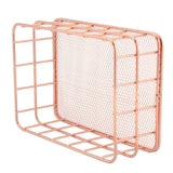 Rose Gold Iron Storage Basket Organizer Storage Holder Desktop Decor (C) In Australia - Darrahopens