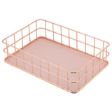 Rose Gold Iron Storage Basket Organizer Storage Holder Desktop Decor (D) In Australia - Darrahopens