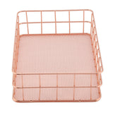 Rose Gold Iron Storage Basket Organizer Storage Holder Desktop Decor (D) In Australia - Darrahopens