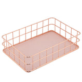 Rose Gold Iron Storage Basket Organizer Storage Holder Desktop Decor (D) In Australia - Darrahopens