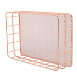 Rose Gold Iron Storage Basket Organizer Storage Holder Desktop Decor (D) In Australia - Darrahopens