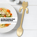 Cat Style Stainless Steel Metal Spoon Resuabl And Durable Stirring Scoop 05#