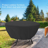 Round Table Dust Cover Outdoor Waterproof Garden Patio Furniture Covers(Black)