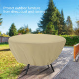 Round Table Dust Cover Outdoor Waterproof Garden Patio Furniture Covers(Beige) In Australia - Darrahopens