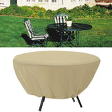 Round Table Dust Cover Outdoor Waterproof Garden Patio Furniture Covers(Beige)