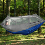 Portable Camping Travel Hammock Hanging Bed with Mosquito Net (Gray Blue) In Australia - Darrahopens