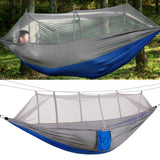 Portable Camping Travel Hammock Hanging Bed with Mosquito Net (Gray Blue)