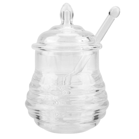 245ml Transparent Beehiveshaped Honey Jar with Dripper Stick for Storing and Dispensing Honey In Australia - Darrahopens